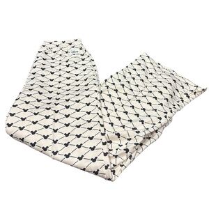 H&M cream black Disney Mickey Mouse lounge pants split hem XS/small NWT